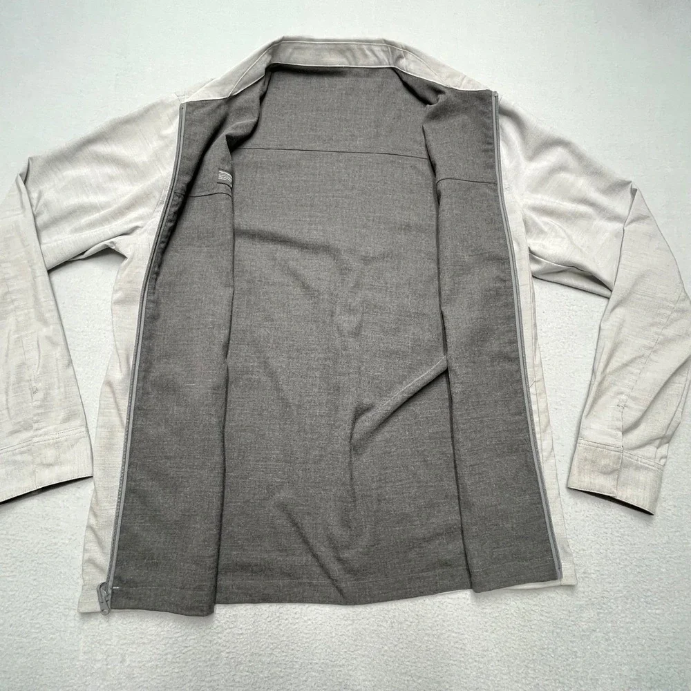 Travis Mathew Santiago Mens Full Zip Jacket Light Gray Reversible Golf Casual‎ L